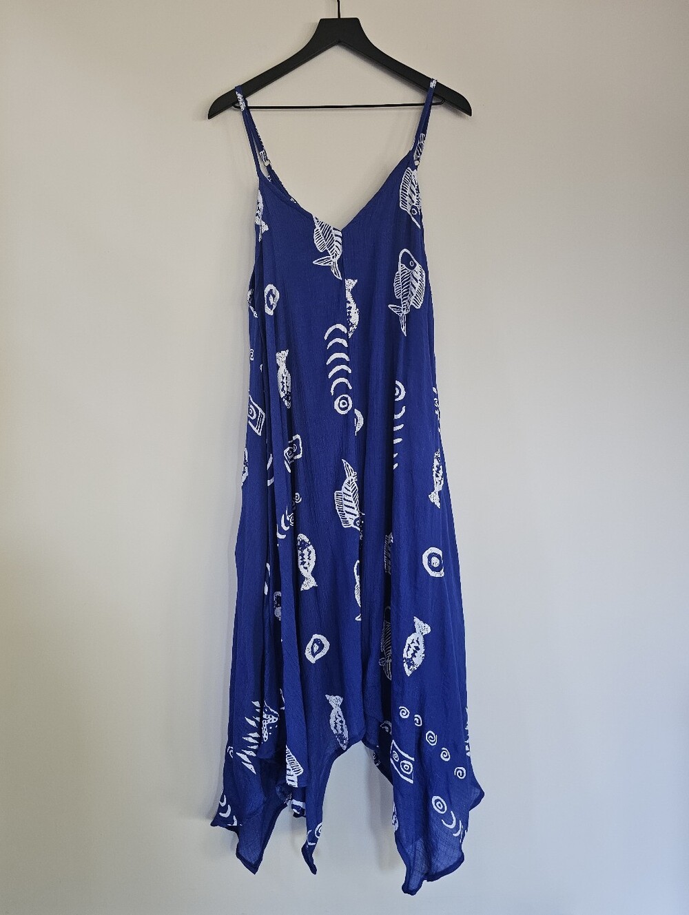 *FINAL PRICE DROP* Flowy Sleeveless Blue Fish-Print Sundress